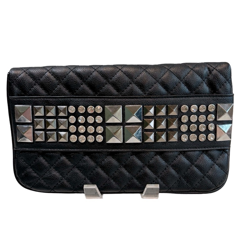 Lionel Quilted Fold Over Clutch with‎ Studs and Rhinestones